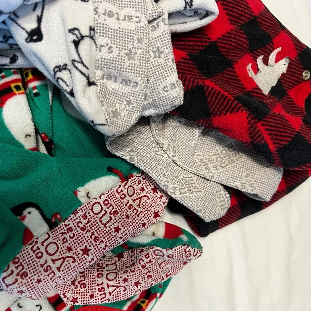 Carter's Fleece Footed Pajamas Lot of 3 Size 5T (2589)
